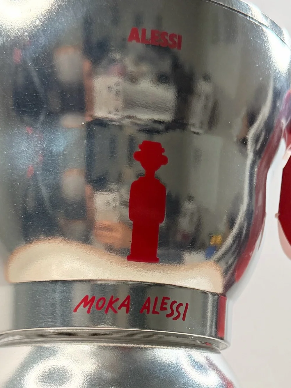NEW Moka Alessi Espresso Coffee Maker 6 Cup SPECIAL EDITION Red Mendini Aluminum
